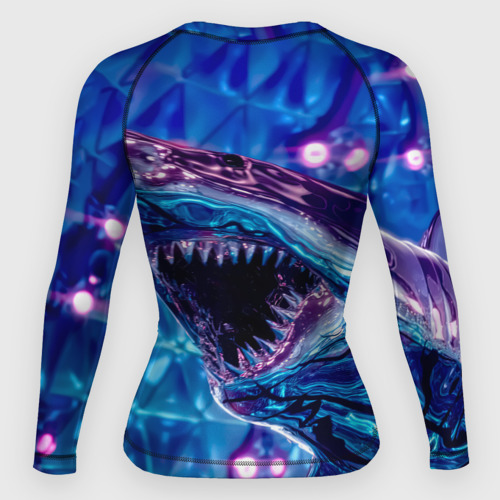 Женский рашгард 3D Фиолетовая акула, цвет 3D печать - фото 2