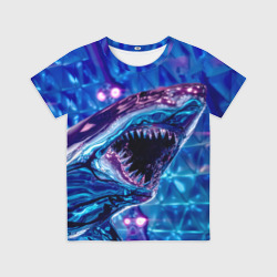 Детская футболка 3D Фиолетовая акула