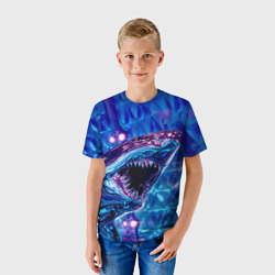 Детская футболка 3D Фиолетовая акула - фото 2