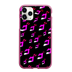 Чехол для iPhone 11 Pro Max матовый JoJos Bizarre neon pattern logo