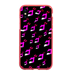 Чехол для iPhone XS Max матовый JoJos Bizarre neon pattern logo