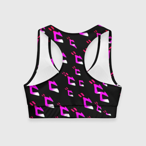 Женский спортивный топ 3D JoJos Bizarre neon pattern logo, цвет 3D печать - фото 2