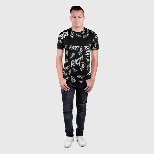 Мужская футболка 3D Slim с принтом Paramore alllogo, вид сбоку #3