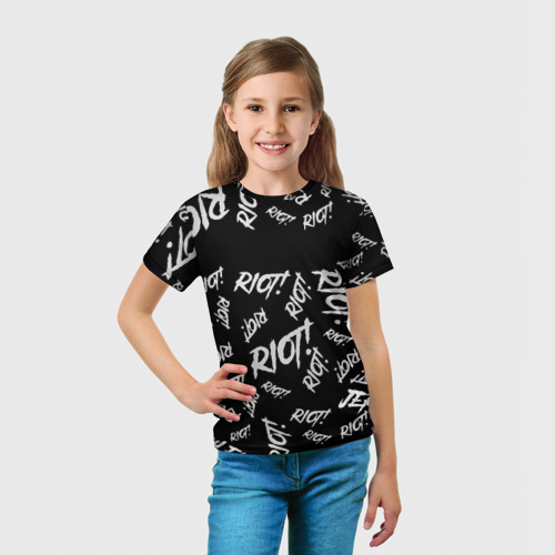 Детская футболка 3D с принтом Paramore alllogo, вид сбоку #3