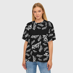 Женская футболка oversize 3D Paramore alllogo - фото 2