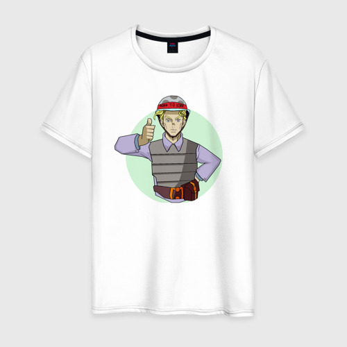 Мужская футболка из хлопка с принтом Кира солдат из ЖоЖо, вид спереди №1