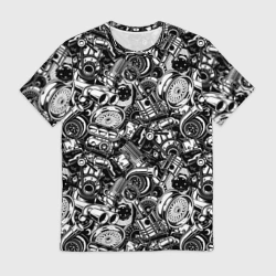 Мужская футболка 3D Автотюнинг - запчасти 