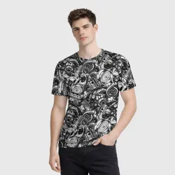 Мужская футболка 3D Автотюнинг - запчасти  - фото 2