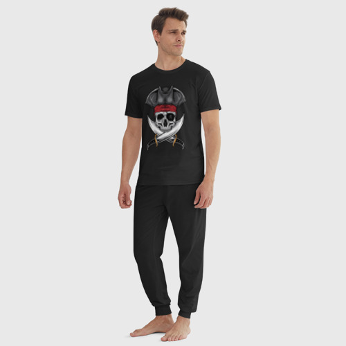 Мужская пижама хлопок Одноглазый роджер , цвет черный - фото 5