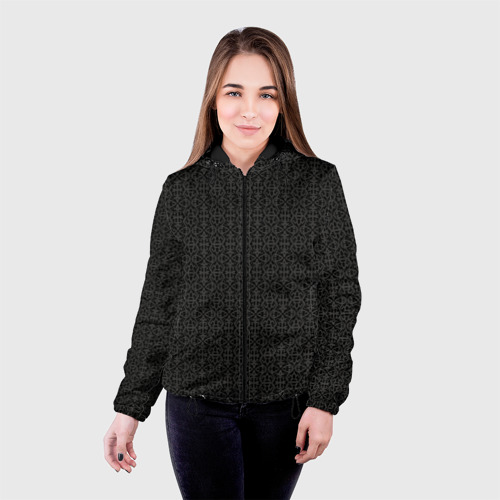Женская куртка 3D Ажурный чёрно-серый, цвет черный - фото 3