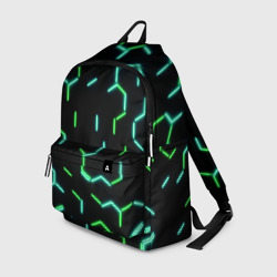 Рюкзак 3D Зеленые неоновые неполные гексагоны
