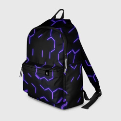 Рюкзак 3D Фиолетовые неоновые неполные гексагоны