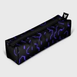 Пенал школьный 3D Фиолетовые неоновые неполные гексагоны