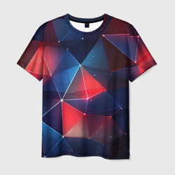 Мужская футболка 3D Синяя     геометрическая    абстракция 