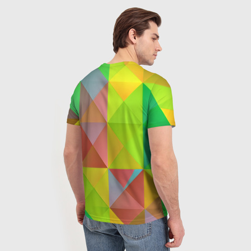 Мужская футболка 3D Разноцветные фигуры, цвет 3D печать - фото 4