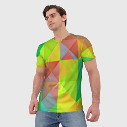 Мужская футболка 3D Разноцветные фигуры - фото 2