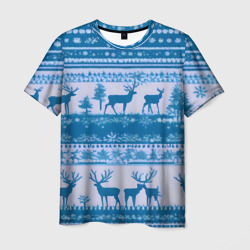 Синие олени – Мужская футболка 3D с принтом купить со скидкой в -26%