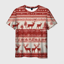 Красные олени – Мужская футболка 3D с принтом купить со скидкой в -26%