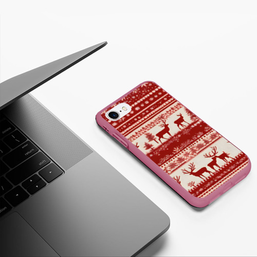 Чехол для iPhone 7/8 матовый с принтом Красные олени, фото #5
