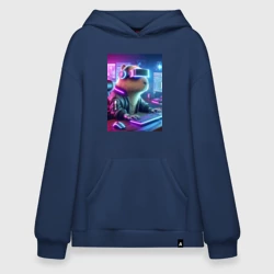 Худи SuperOversize хлопок Капибара игроман - неоновое свечение