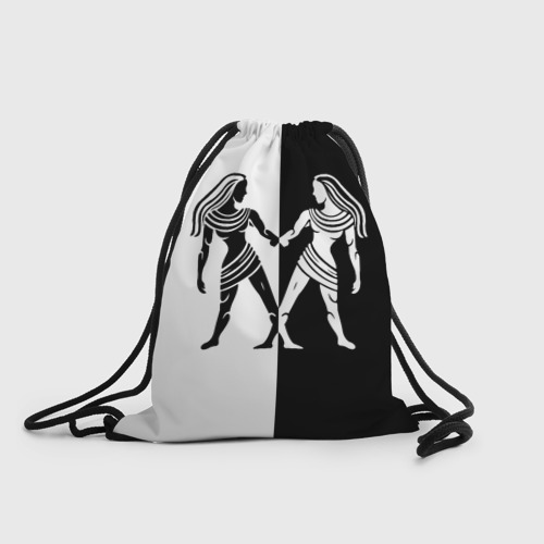Рюкзак-мешок 3D Близнецы чёрно-белое