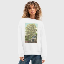 Женский свитшот oversize без начеса хлопок Хаяо Миядзаки - studio ghibli  - фото 2