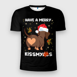 Мужская футболка 3D Slim Have a merry kissmyass 