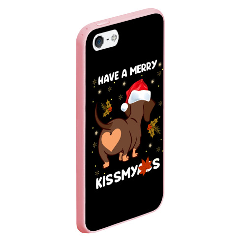 Чехол для iPhone 5/5S матовый Have a merry kissmyass , цвет баблгам - фото 3