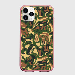 Чехол для iPhone 11 Pro Max матовый Коты и кошки - камуфляж