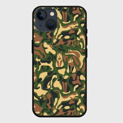 Чехол для iPhone 14 Коты и кошки - камуфляж