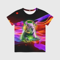 Детская футболка 3D Capybara is an avid gamer