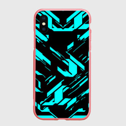 Чехол для iPhone XS Max матовый Айзек стиль неоновый броня