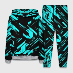 Женский костюм с толстовкой 3D Айзек стиль неоновый броня