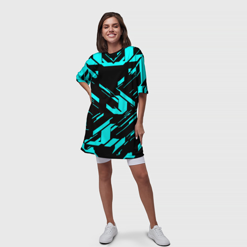 Платье-футболка 3D Айзек стиль неоновый броня, цвет 3D печать - фото 5