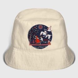 Детская панама хлопок Сказка Гуси - лебеди в стиле мезенской росписи