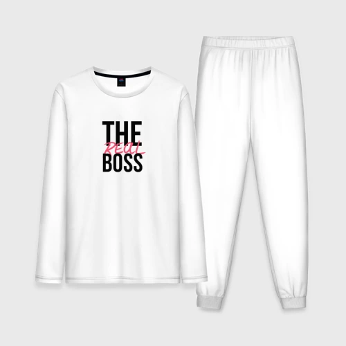 Мужская пижама с лонгсливом хлопок The real boss
