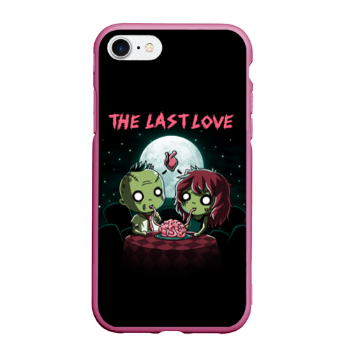 Чехол для iPhone 7/8 матовый с принтом The last love zombies, вид спереди #2