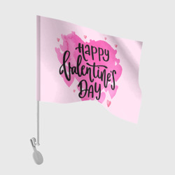 Флаг для автомобиля С днем святого Валентина - акварель