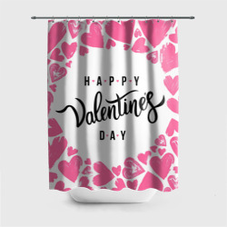 Штора 3D для ванной Valentine's day