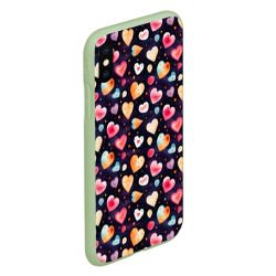 Чехол для iPhone XS Max матовый Паттерн с сердечками на Валентинов день - фото 2