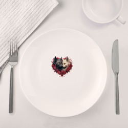 Набор: тарелка + кружка Пара котов - День Валентина - фото 2