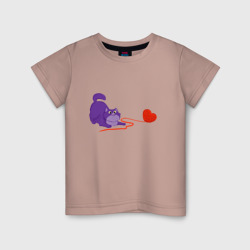 Детская футболка хлопок Котик охотится за клубком
