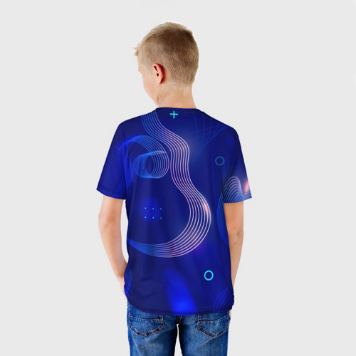 Детская футболка 3D с принтом Радио Новая Песня без молнии, вид сзади #2