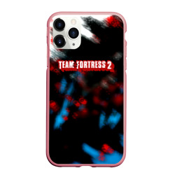 Чехол для iPhone 11 Pro Max матовый Team Fortress 2 краски блюр гейм