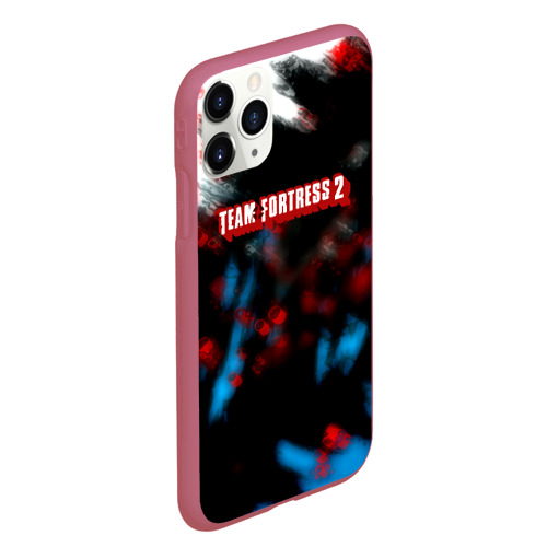 Чехол для iPhone 11 Pro Max матовый Team Fortress 2 краски блюр гейм, цвет малиновый - фото 3