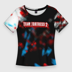 Женская футболка 3D Slim Team Fortress 2 краски блюр гейм