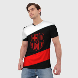 Мужская футболка 3D Barcelona stripes sport - фото 2