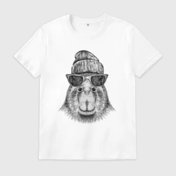 Мужская футболка хлопок Капибара хипстер