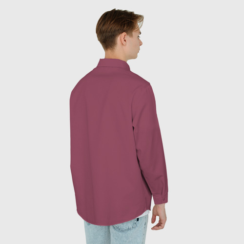 Мужская рубашка oversize 3D с принтом Бордовая кофта костюм Марата - слово пацана сериал, вид сзади #2