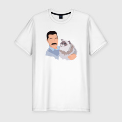 Мужская футболка хлопок Slim Фредди с котиком
